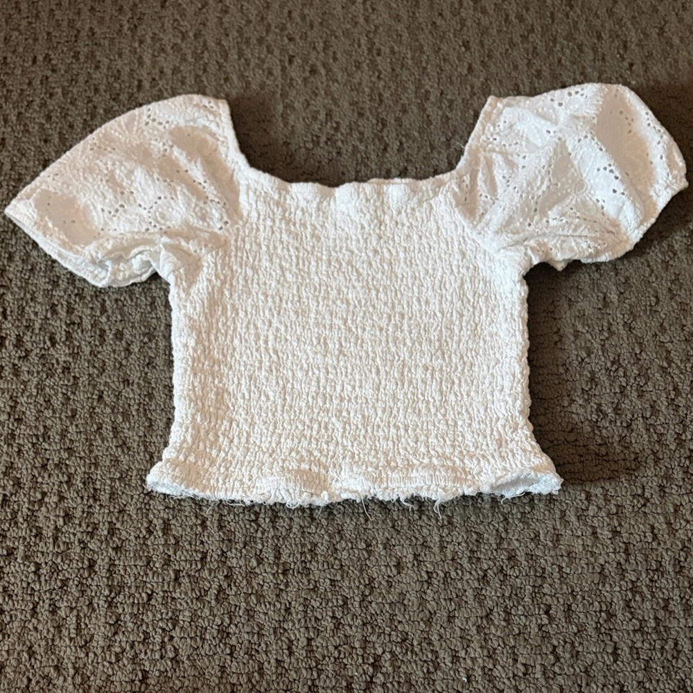 art class White Textured Kids Blouse